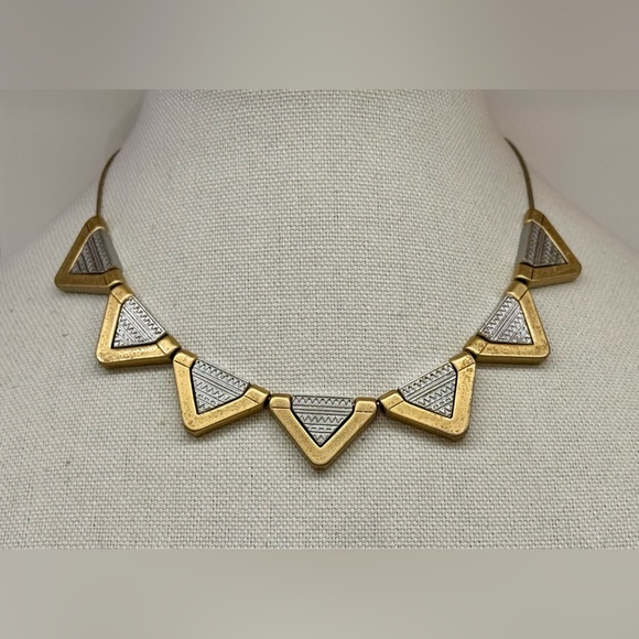 Madewell Jewelry - ✨ Madewell Geometric Triangle Mixed Metal Necklace – 16” w/ 3” Extender